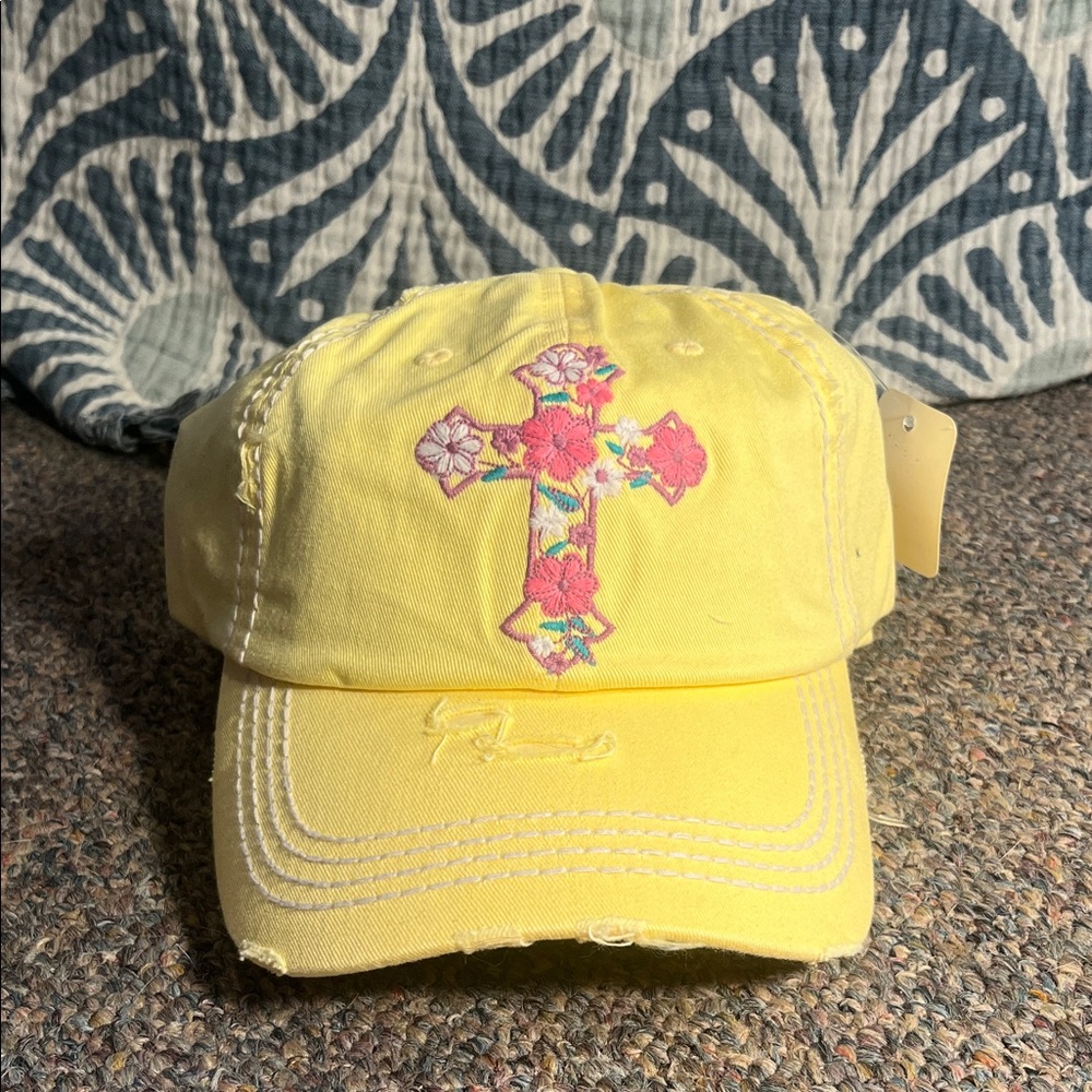 KBETHOS Yellow Floral Cross Hat
